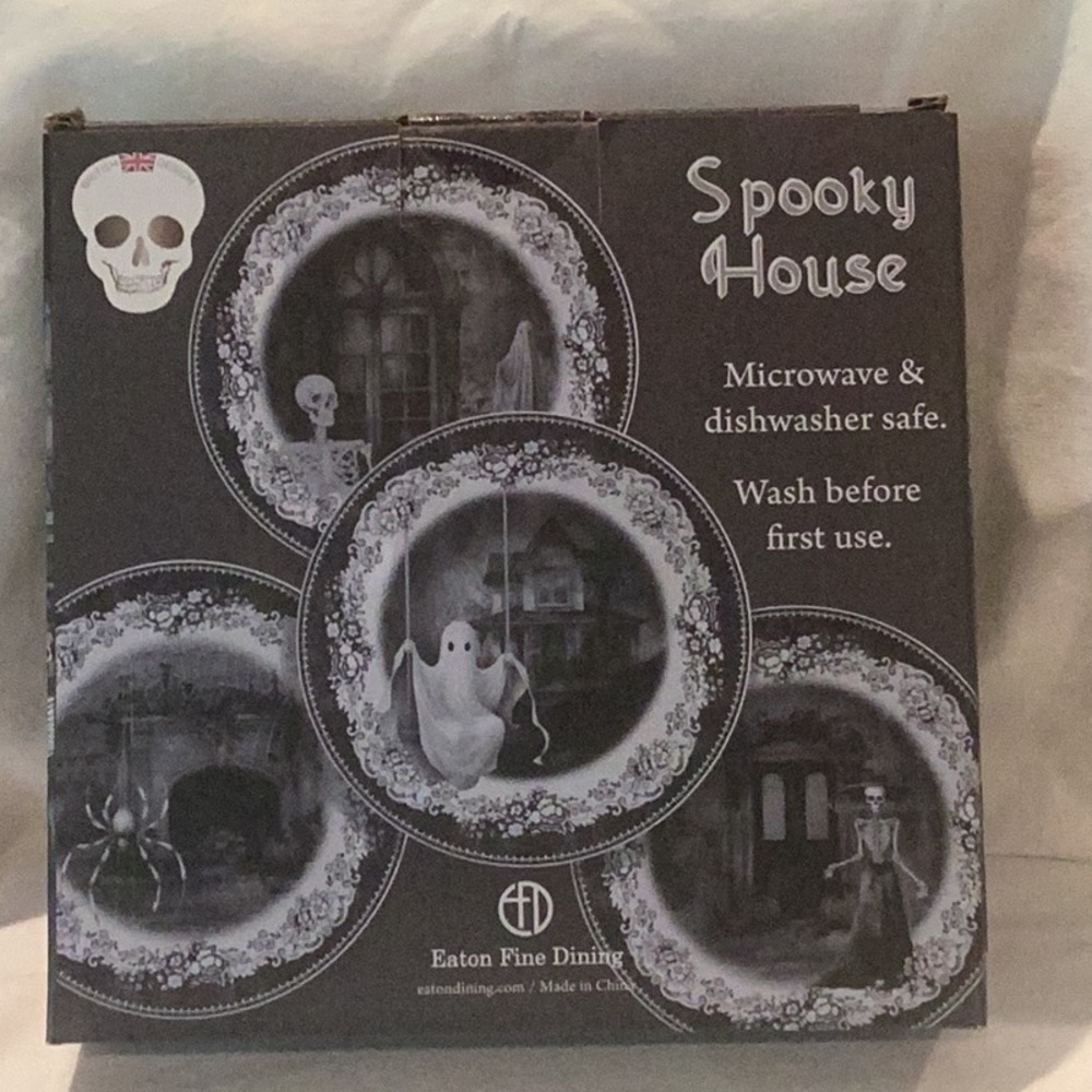 Spooky House Halloween Appetizer Plates - Set of 4 plates
